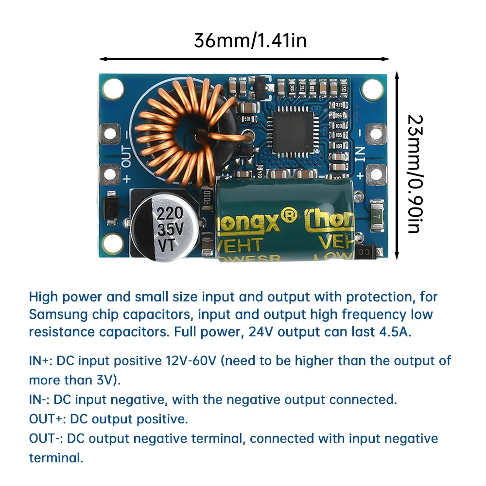 5A Step down Charging Board LED Power Converter Lithium Charger DC12-60V To 5V /12V Step Down Module Power Supply