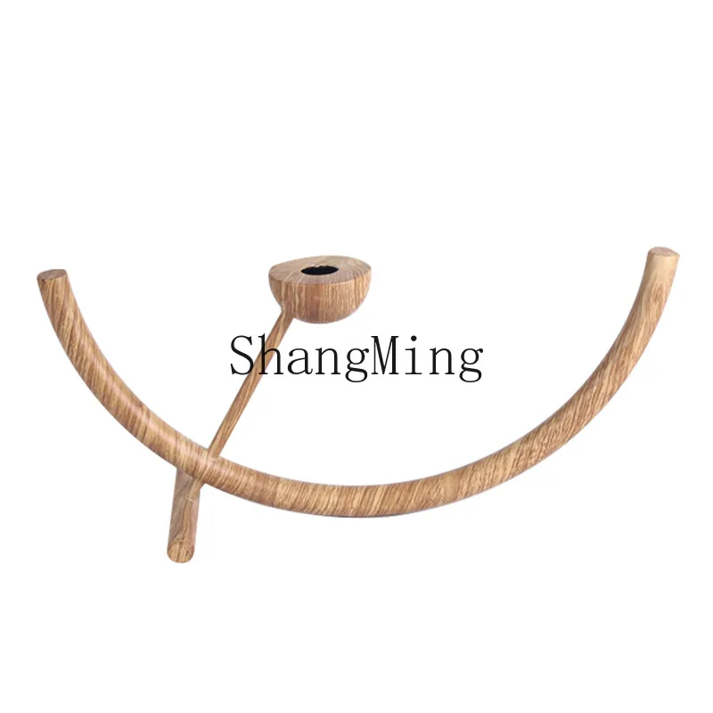 DSA light luxury geometric semicircular metal candle holder imitation wood grain ornament model room dining table sales office