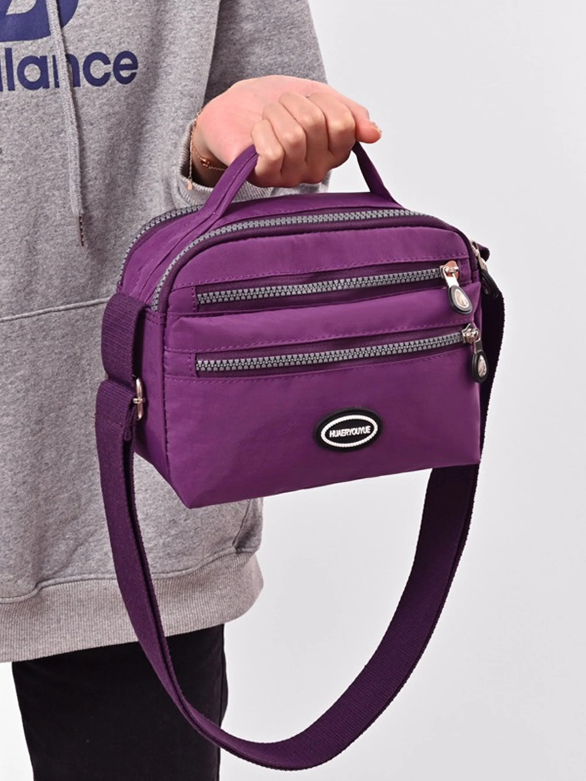 Bolsa Multi Compartimento para Mulheres, Ombro Único Saco De Armazenamento De Maquiagem Crossbody Tecido de Nylon Lavável Saco Pequeno, Novo, 2024, Multi Compartimento