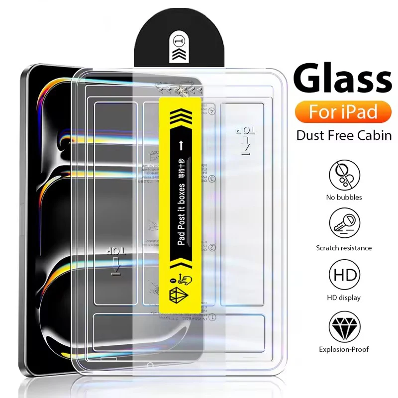 

For Ipad Air 11 13 Pro 12.9in Tempered Glass Pro 13 M4 2024 Screen Protector Ipad 10 9 7 8 8th 10th 9th Gen 10.9 in Mini 6 5 4