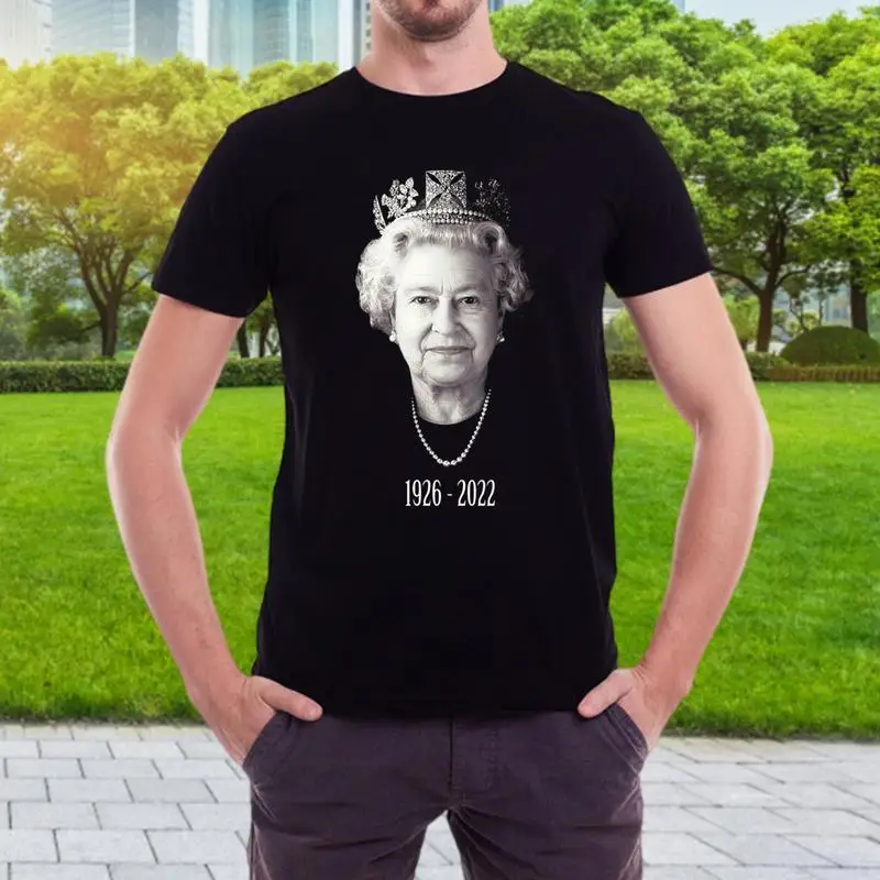 Queen Of England T-shirt Her Majesty The Queen Elizabeth II T-shirt Queen Elizabeth's II Round Neck Short Sleeve T-shirt For