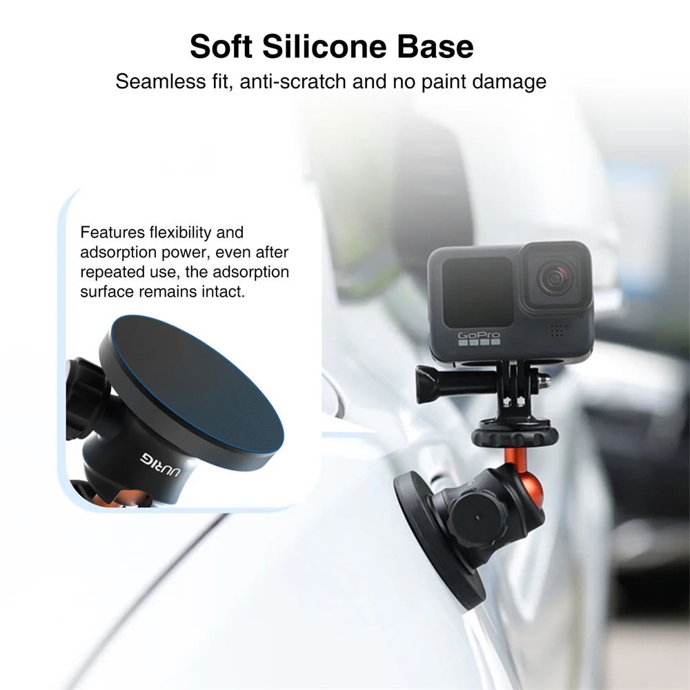 Metal Strong Magnetic Car Suction Cup Mount Camera Holder on Car Window 360 BallHead for GoPro 12 11 10 9 Insta360 Action Camera