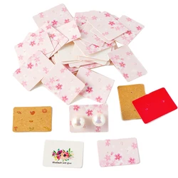 100pcs Kraft Paper Earrings Holder Display Cards Cute Holder For Ear Stud Jewelry Selling Small Businesses Packaging Supplies