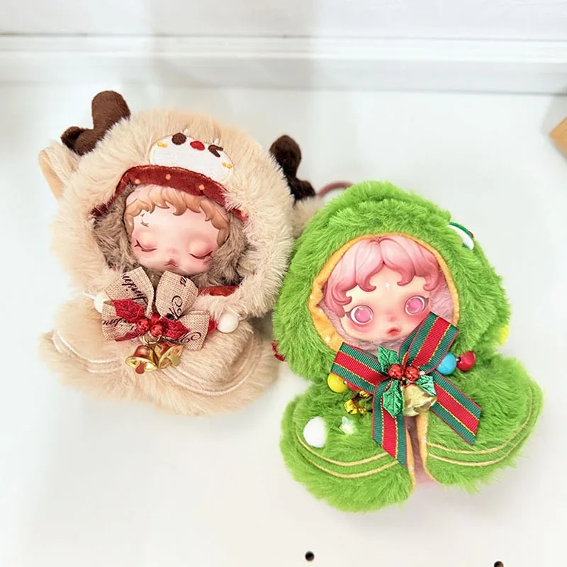 

2025 Hot Sell Trendy Play 17cm Doll Clothes Bright Yarn Dress Light Weaving Plush Cute Doll Clothes Colorful Christmas Set