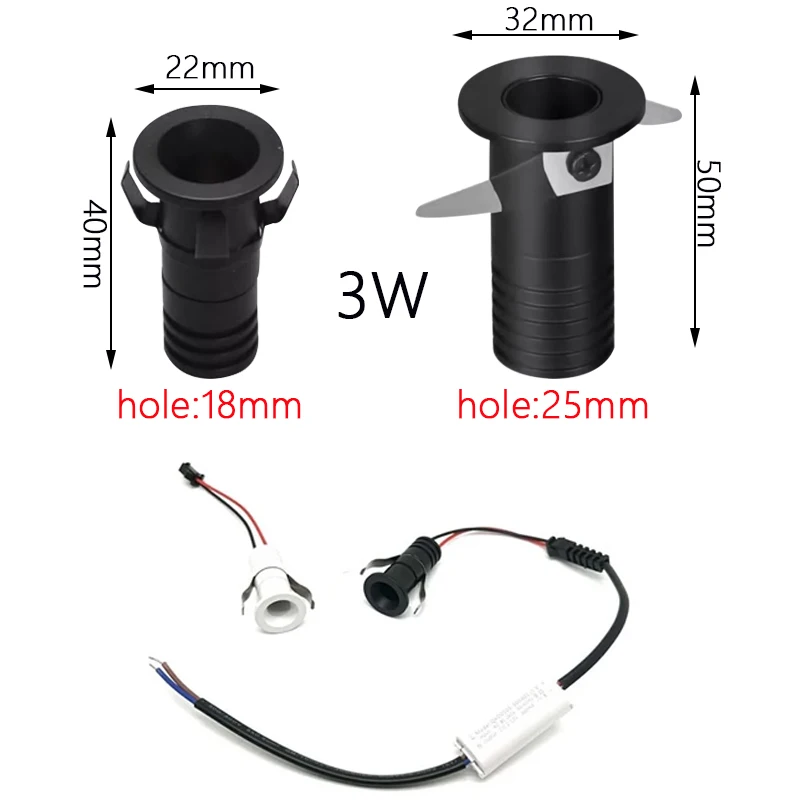 4PCS led Spotlight Cabinet Mini Spot Light Recessed 3W Down light Cupboard Showcase Display Light 110-240V DC12V Aluminum Body