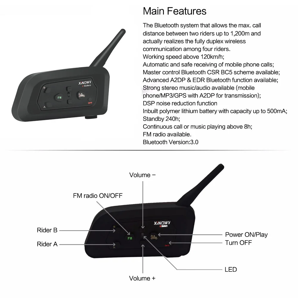 V4C V4 Soccer Referee Intercom Earpiece Simultaneous 4-Person Intercom Communication In-Ear Design (Right Ear) 3-Piece Set