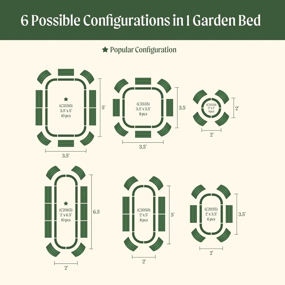 Vego garden Raised Garden Bed Kits, 17" Tall 6 in 1 ular Metal Raised Planter Bed or Vegetables lowers Patio Ground Planter Box- view 3