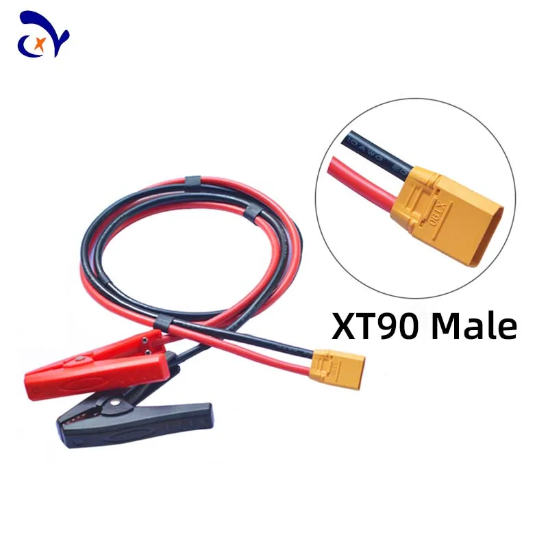 AMASS XT90H Male to Alligator Clip Battery Hitch Wire High Current Copper Plated Fully Insulated 14AWG