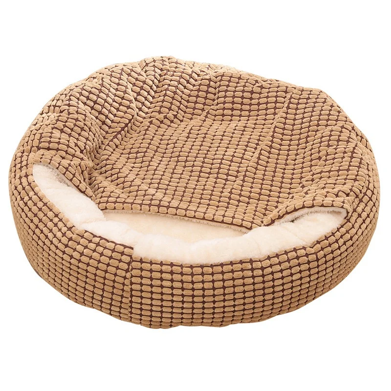 JFBL Hot 19.6 Inch Small Dog Bed Cat Bed With Hooded Blanket Orthopedic Puppy Pet Bed Dog Burrow Cat Cave - Anti-Slip Bottom