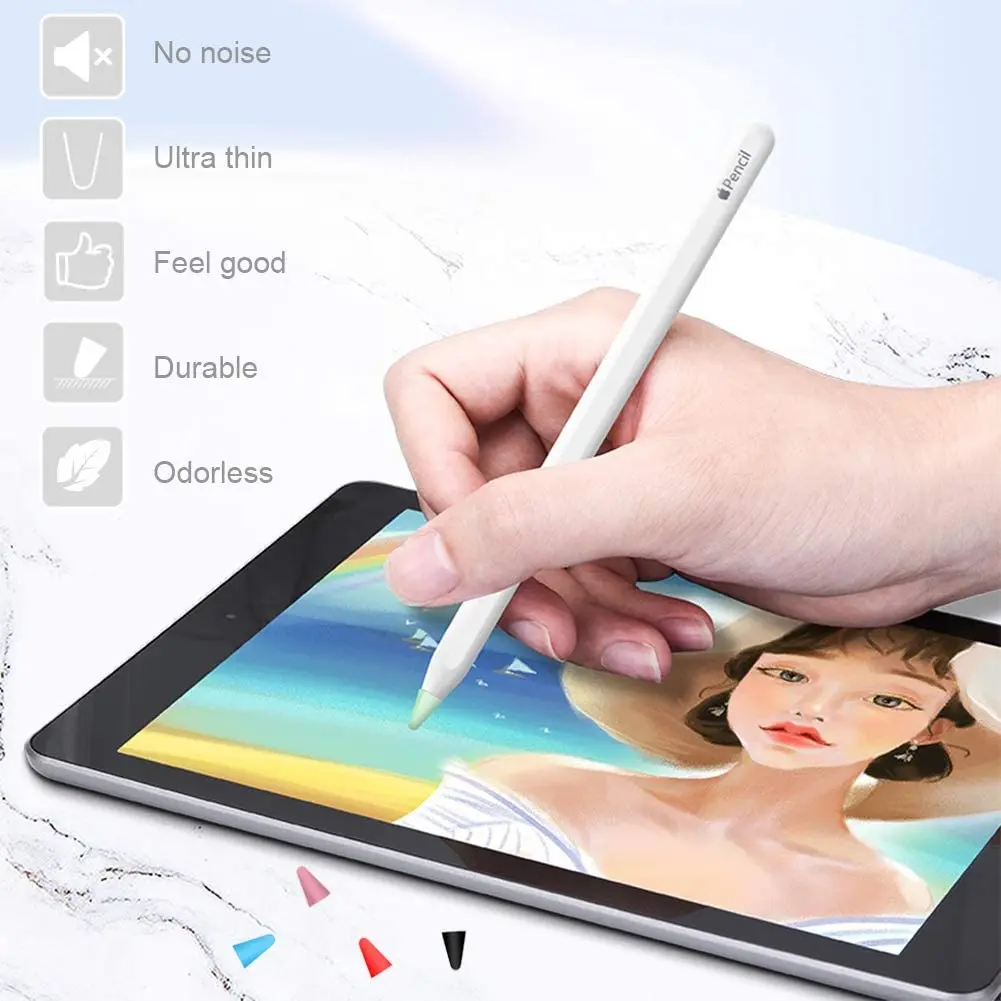 10/50 шт., силиконовые наконечники для Apple Pencil, сменный наконечник для Ipad Pencil 1 2, перо для стилуса, защитный чехол