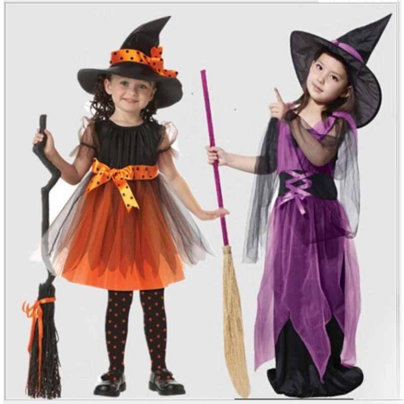 Costumi di Halloween per bambini Costumi per giochi di ruolo per bambini americani Prestazioni cosplay Costumi per spettacoli di streghe