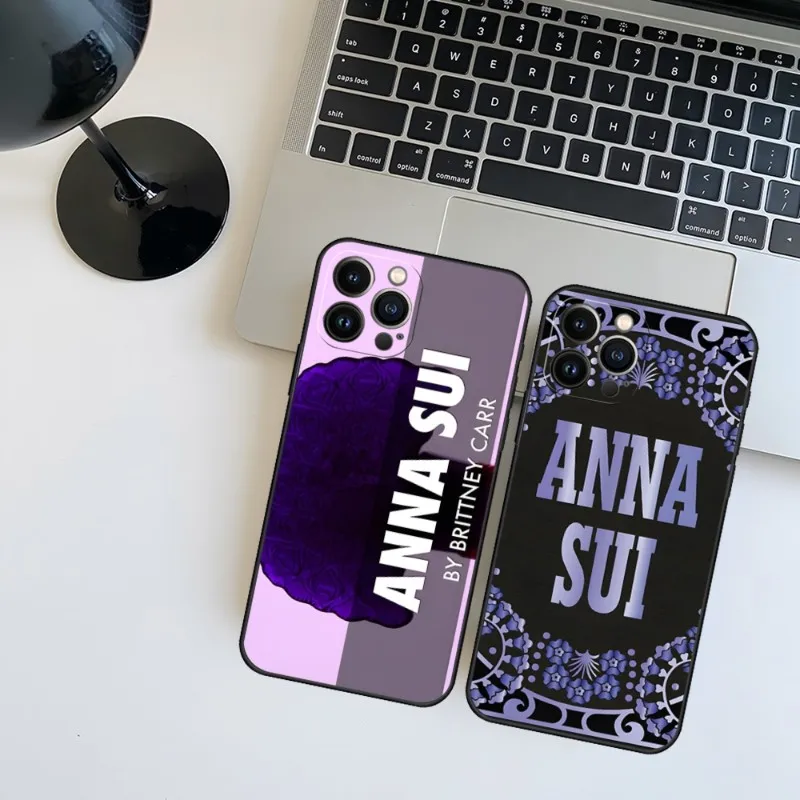 Custodia per telefono ANNA SUI di marca viola 2023 per IPhone 15 14 11 12 Pro 8 7 Plus X 13 Pro MAX SE2020 XS 13 cover Shell