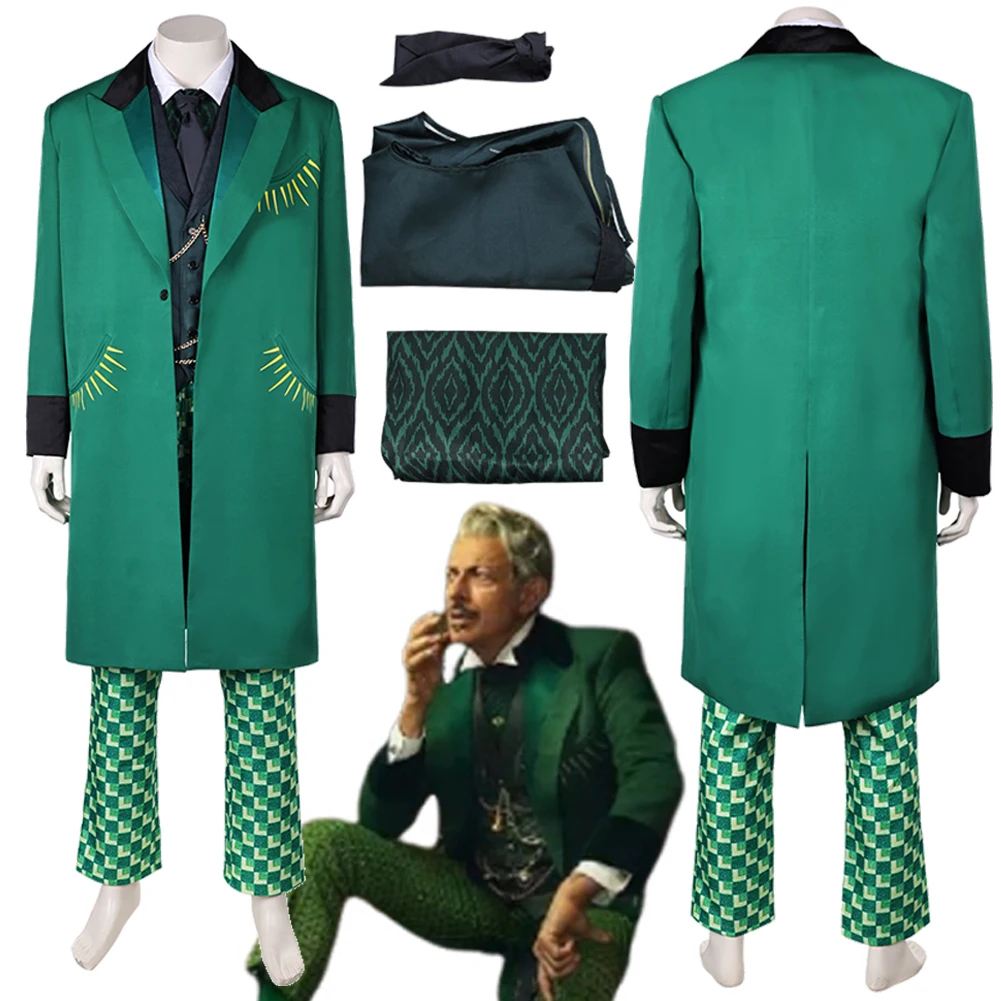 

Movie Wicked The Wonderful Wizard of Oz Cosplay Green Uniform Complete Set Men Christmas Halloween New Year Role Play Costume