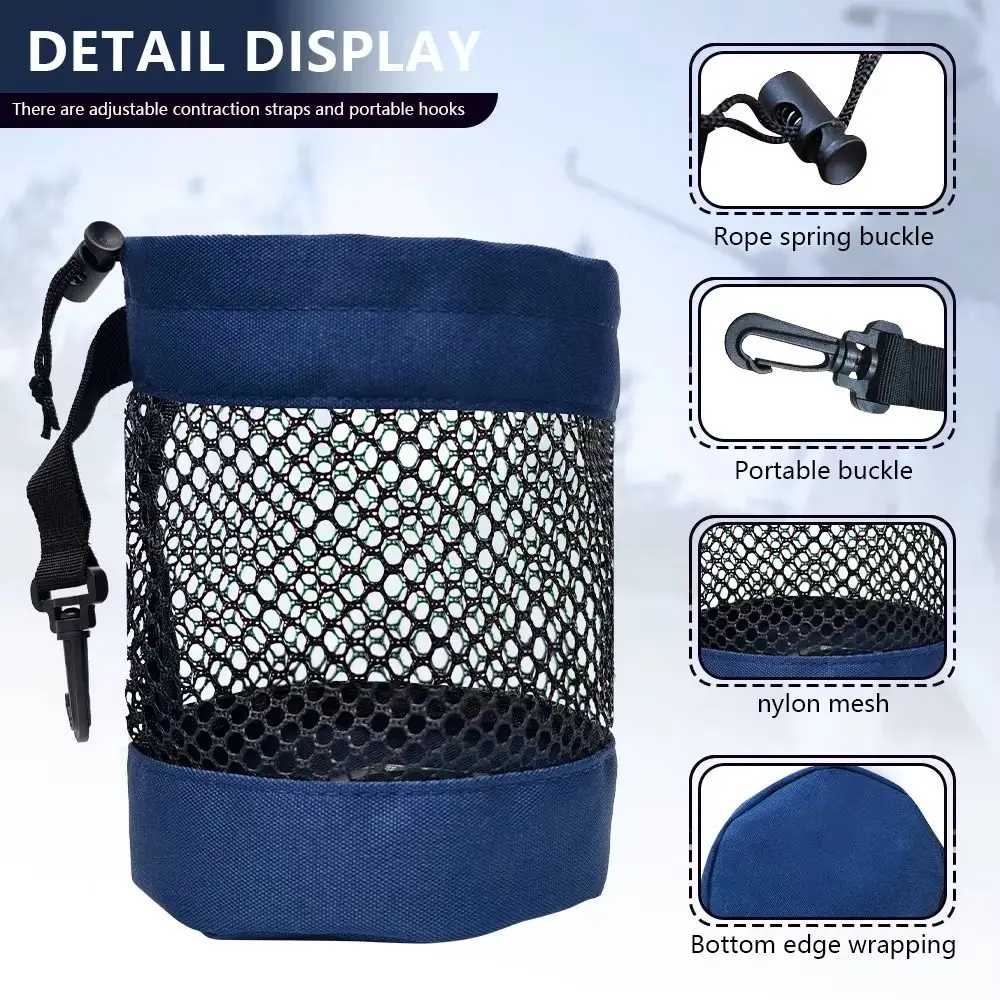 Drawstring Closure Golf Ball Storage Bag Portable High Quality Mesh Golf Ball Pouch Foldable Large Capacity Golf Ball Holder