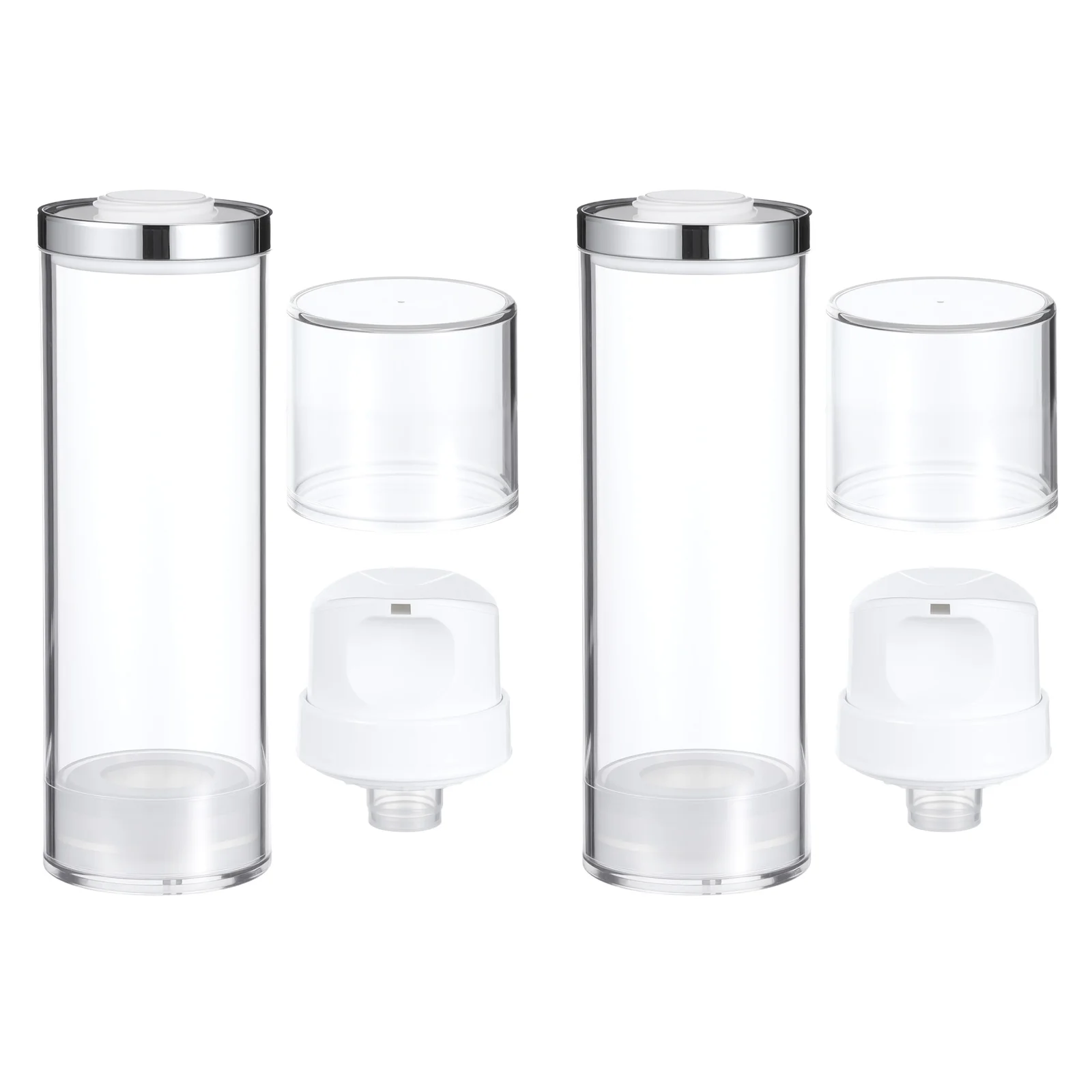 2 ชิ้นขวดปั๊มสุญญากาศแบบเติมได้คุณภาพสูงน้ำหนักเบาสำหรับเดินทางสำหรับครีมบำรุงผิวหน้าโลชั่นแชมพูแบบพกพา