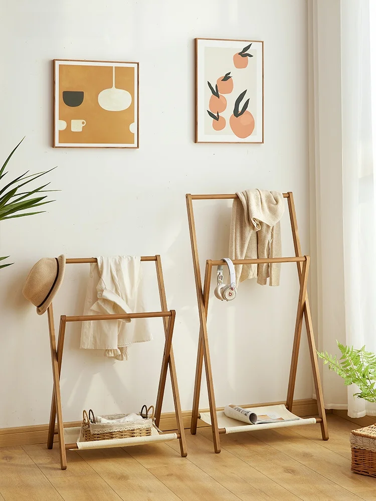 

Bede Floor Standing Clothes Hanger Hotel Room Bedroom Storage Ra Hat Stand Real Wood Japanese Sle for Everyone