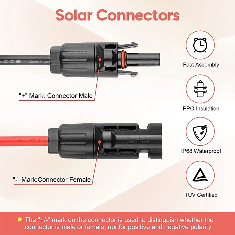 Waterproof Solar Connector to Anderson Charging Cable Compatible for ALLPOWERS Jackery Goal Zero etc. Portable Power Station.