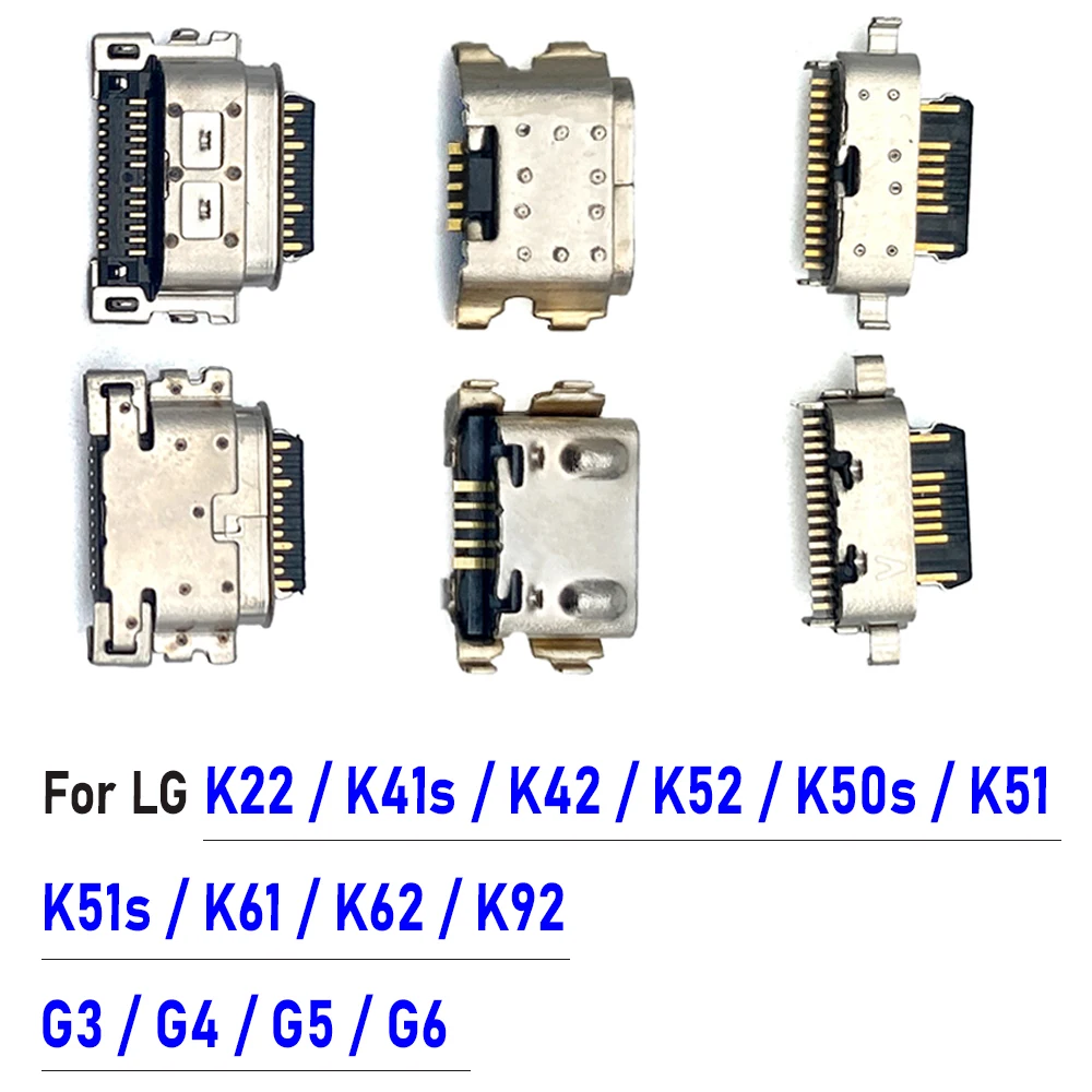 2Pcs， USB Charging Port Connector Charge Jack Socket Plug Dock For LG K22 K41S K42 K52 K50S K51 K51S K61 K62 K92 G3 G4 G5 G6