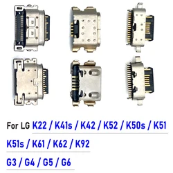 2Pcs， USB Charging Port Connector Charge Jack Socket Plug Dock For LG K22 K41S K42 K52 K50S K51 K51S K61 K62 K92 G3 G4 G5 G6