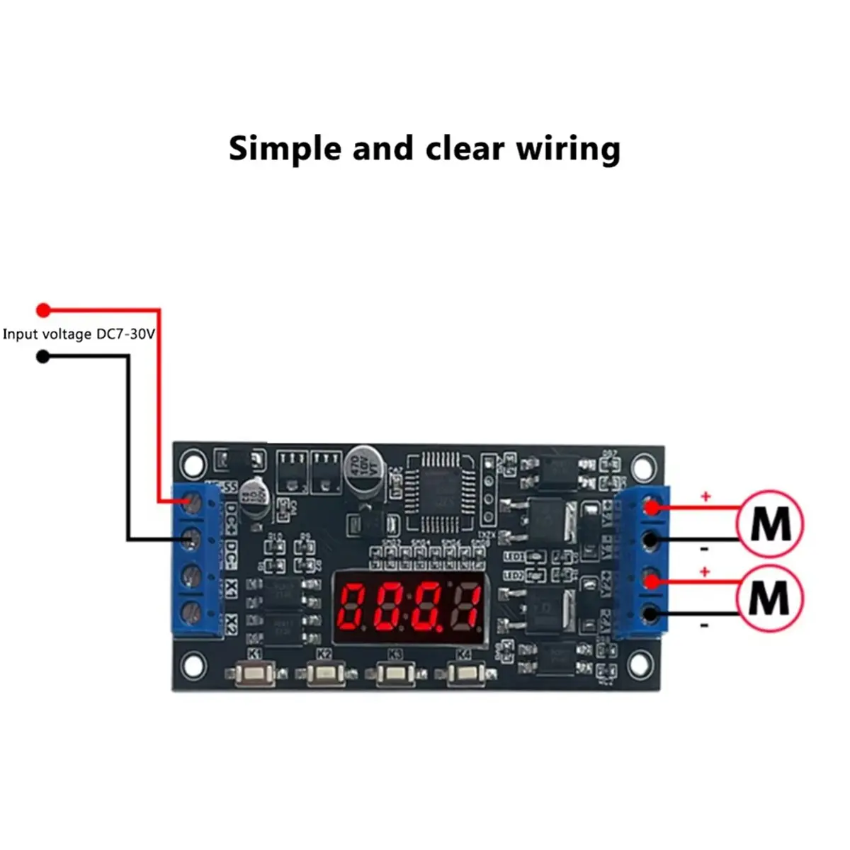 DC 12V-24V High-Power MOS Tube Field Effect Tube Delay Time Module Timing Loop 2-Way Two-Way Switch Control Board Module