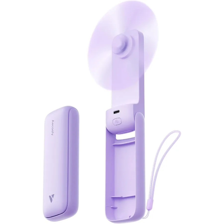 

Slim Portable Fan Thin Handheld Fan USB Rechargeable Mini Personal [24H Max Cooling Time] Battery Powered Small Foldable Pocket