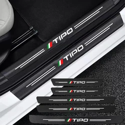 Auto Carbon Fiber Decals Stickers Car Door Threshold Scuff For Fiat Tipo accessories