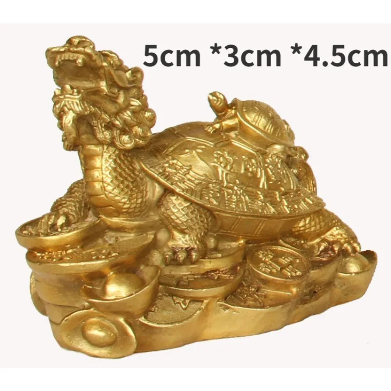 China Fengshui Home Office Ornaments Dragon Turtle Bronzeware Bronze Dragon Turtle Ornaments Metal Crafts