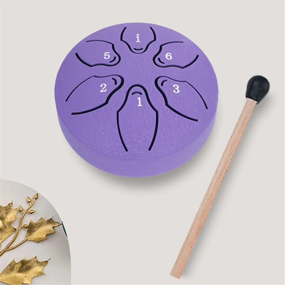 A71P طبلة المطر لطبل اللسان الصلب الخارجي، 6 ملاحظات 3 بوصة شقرا خزان طبل الصلب قرع مبطن مطارق الأخضر الداكن #4