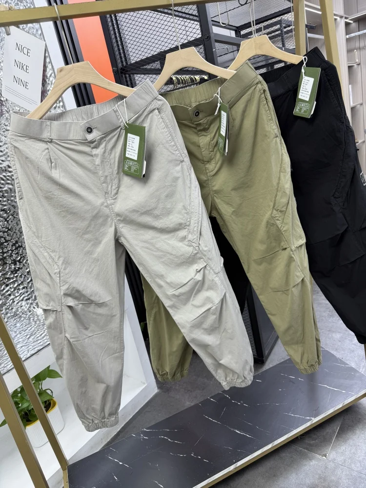 

Облегающие мужские весенне-летние тонкие рабочие брюки с застежкой-молнией, брюки-карго, молодежные длинные брюки цвета Vitali