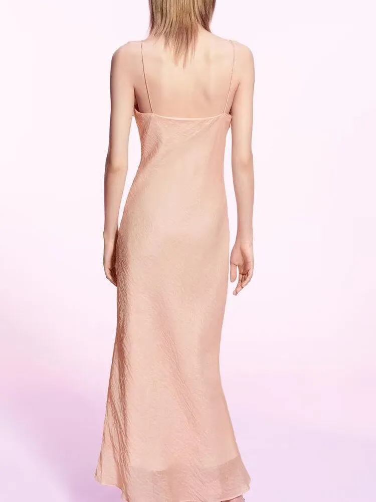 Ele Layered ตกแต่งชุดชั้นใน Sle Midi Dr ZA2025 ฤดูร้อนใหม่ผู้หญิง Dr Long Svel Gown สําหรับ Par