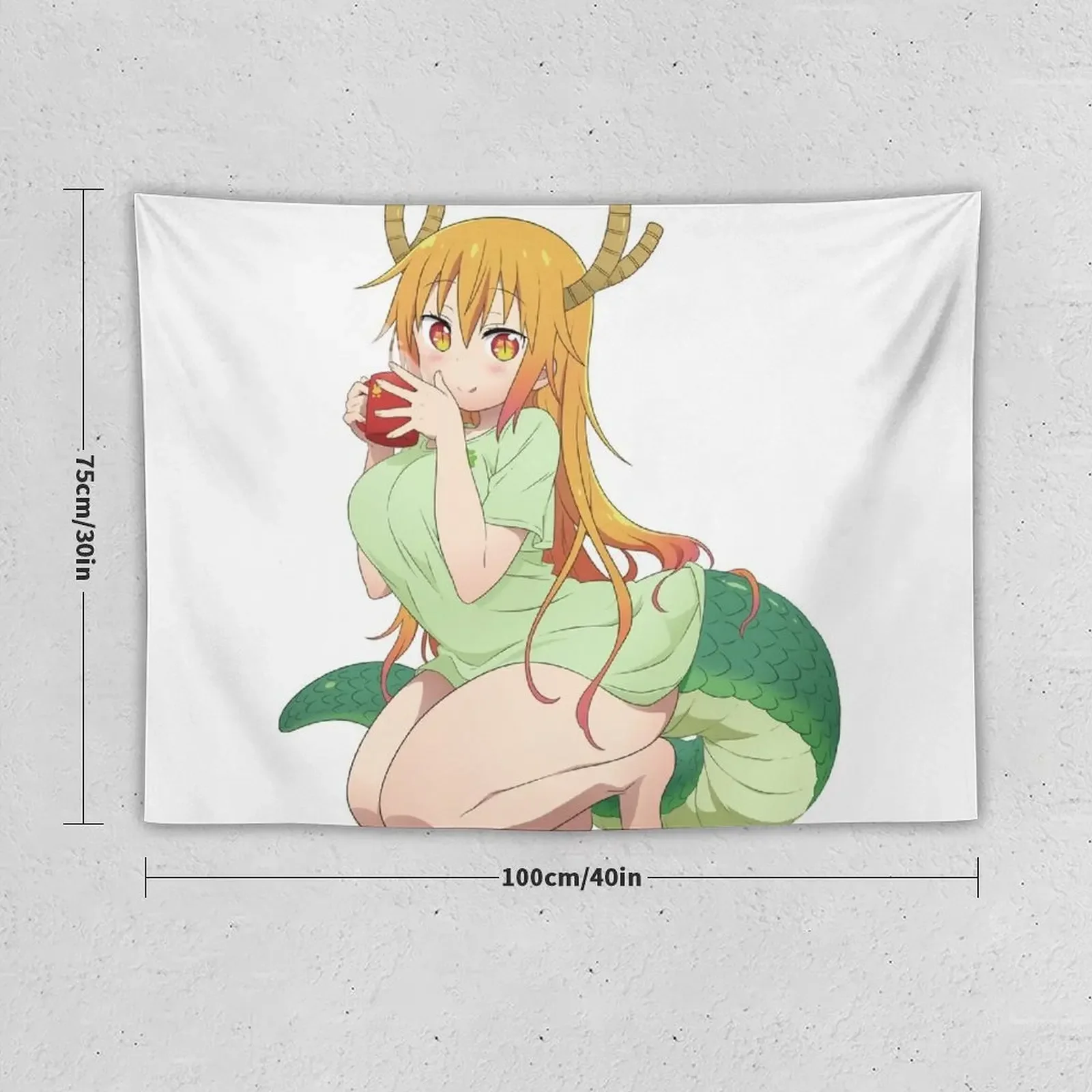 Tohru drinking Tapestry Japanese Room Decor Wall Hanging Wall Decoration Bedroom Aesthetic Decoration Tapestry