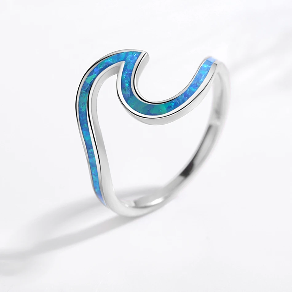 JLR-009 Concise Style Cute Cloud Real Synthetic Fire Opal Rings For Women Engagement Finger Ring Gift for Lovers\' Jewelry