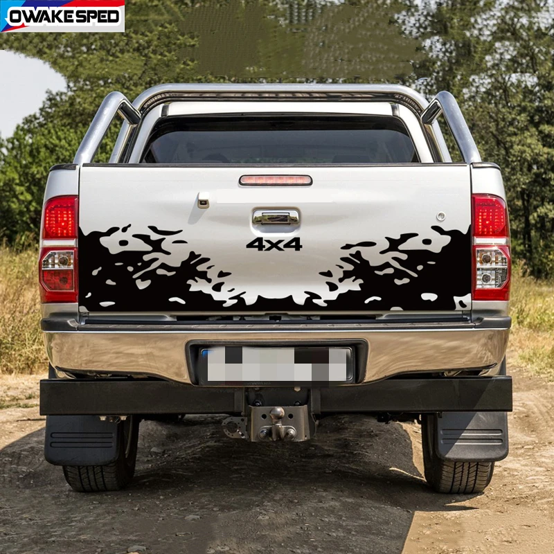 For TOYOTA HILUX Tundra 4X4 OFF ROAD Sport Stripes FilmMountain Grahpics Sticker Pickup Trunk Car Tail Decor Vinyl Decals