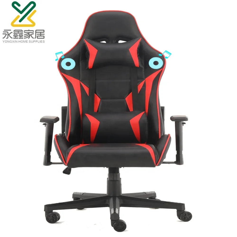 Gaming Chair with Speakers Music Video Game Chair Audio Ergonomic Design Heavy Duty Office Computer Desk Chair