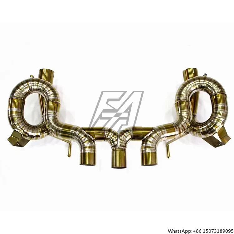 For  458 Titanium Exhaust System Rear Section Electric Valve Muffler Exhaust Remote Control of the Gold Baking Process