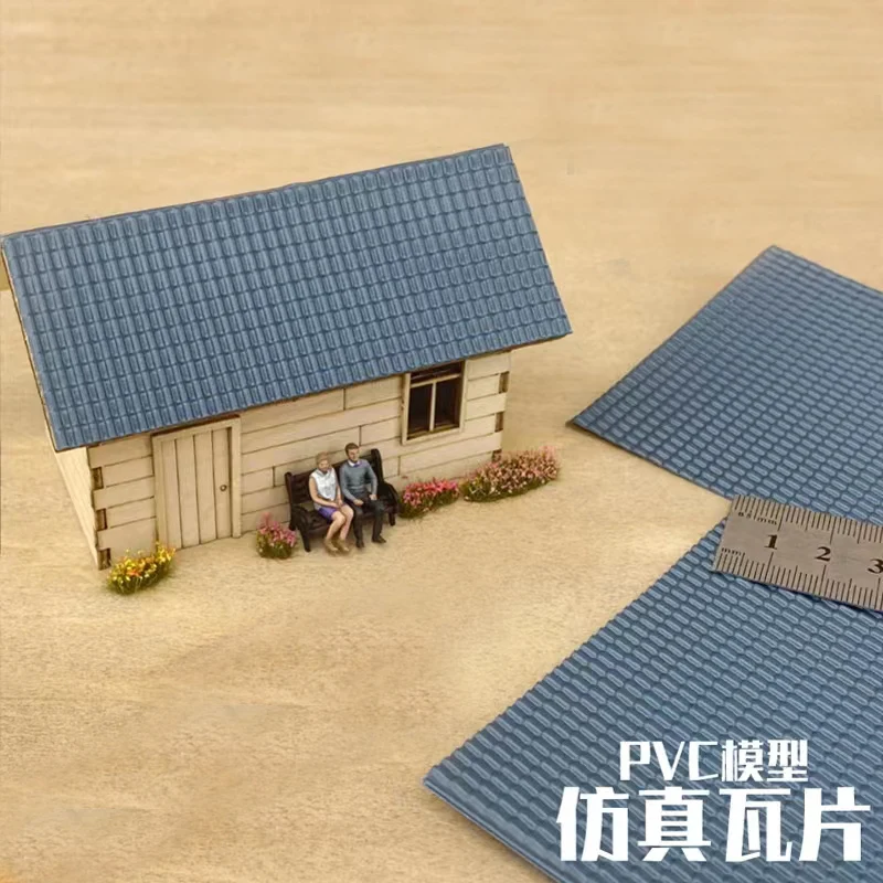 3Pcs DIY Building Making Model Material House Tile Roof Tiles  Toy PVC 30x20cm For Ho N Landscape Layout