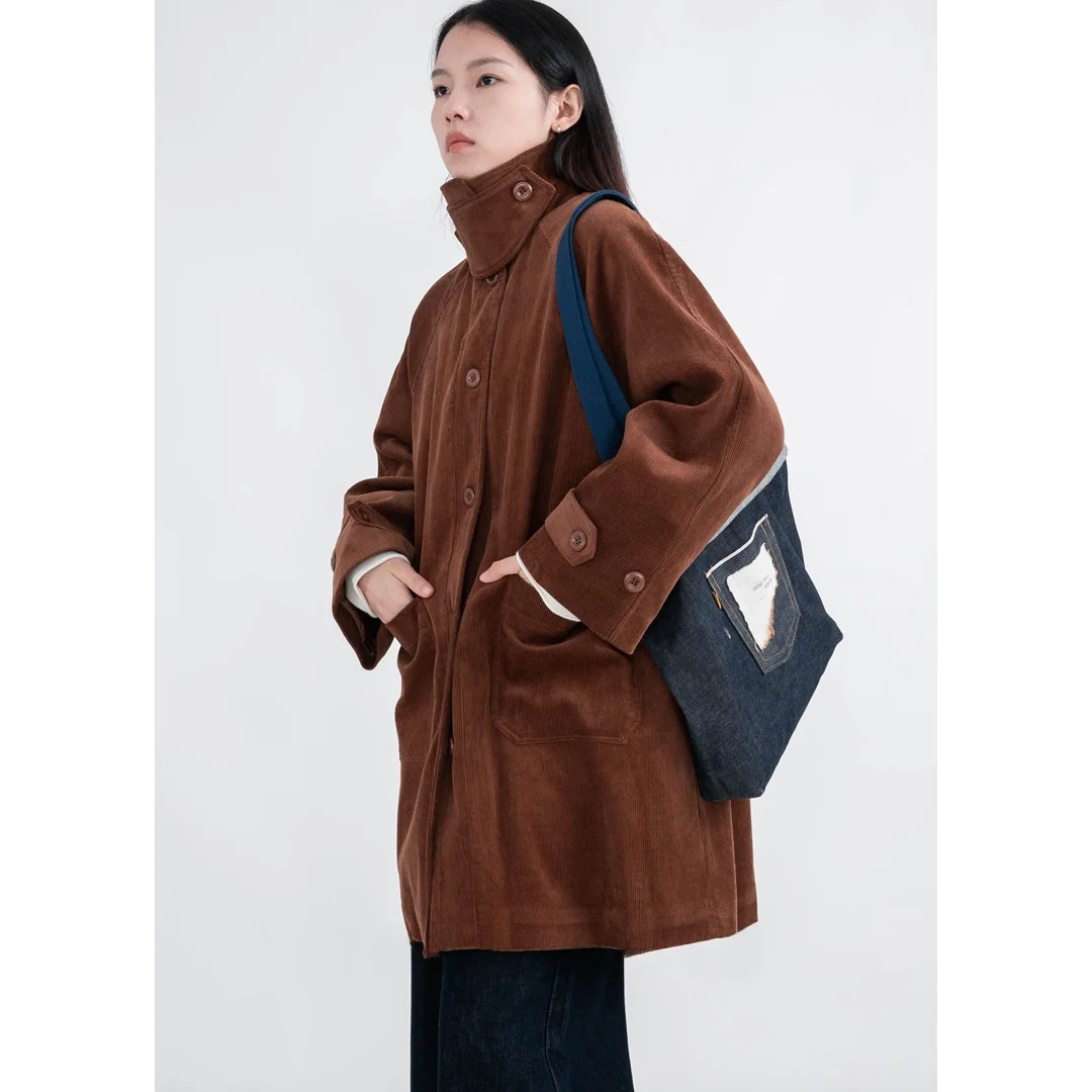 

Женская утепленная повседневная вельветовая куртка DOROTHY средней длины в стиле ретро, универсальное зимнее пальто с пуговицами и деталями из хлопковой смеси