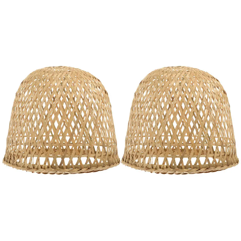 

2 шт. плетеных бамбуковых абажуров в японском стиле, сменные плафоны для люстр и подвесных светильников, декоративные бамбуковые абажуры