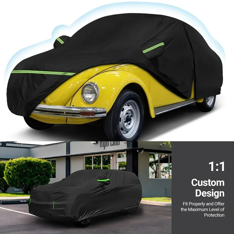 

Custom Fit for Volkswagen Beetle Bug 2-Door 1960-1980 Waterproof Heavy Duty All-Weather Protection with Door Zipper Storage Bag