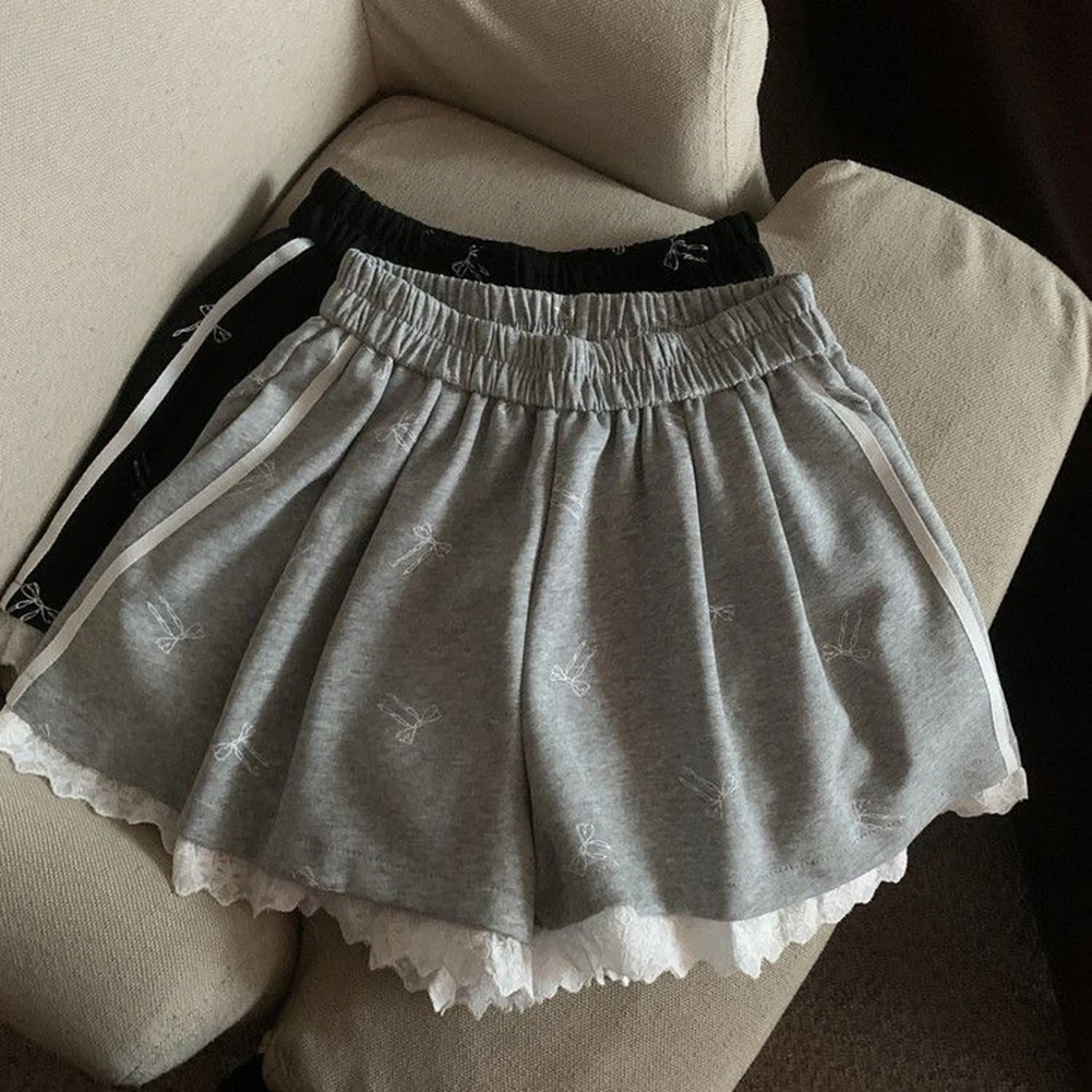 캐주얼 홀리데이 반바지 신축성 있는 허리 바지 캐주얼 외출 여성에게 적용 가능 여러 사이즈 사용 가능 새 상품