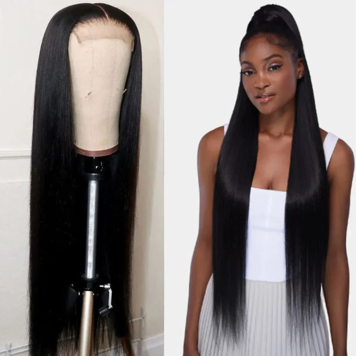 

200 Density 13x6 Bone Straight Preplucked Human Hair Lace Front Wigs For Women 13x4 Hd Lace Frontal Wig Straight Lace Front Wigs