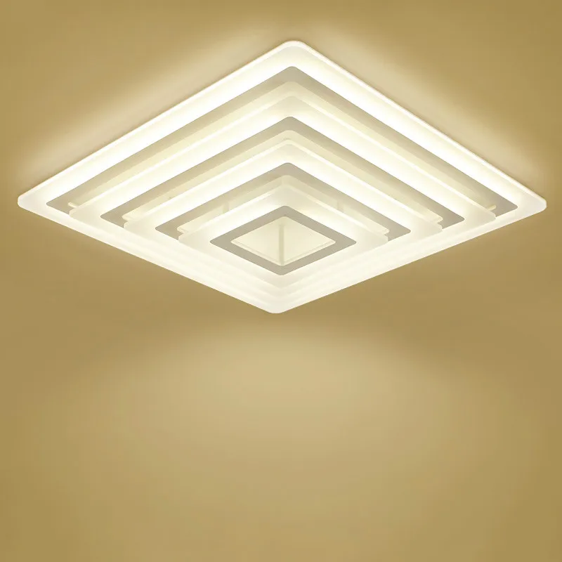 

Modern Simple Square Dimmable Led Ceiling Lights Lustre Acrylic Metal Bedroom Light Dining Room Celing Lighting Lamp