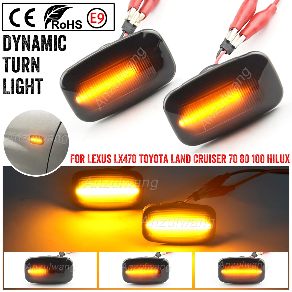 For Toyota FJ CRUISER GSJ15 LAND CRUISER GR17 LEXUS LX470 Led Dynamic/Normal Flash Side Marker Turn Signal Blinker Light