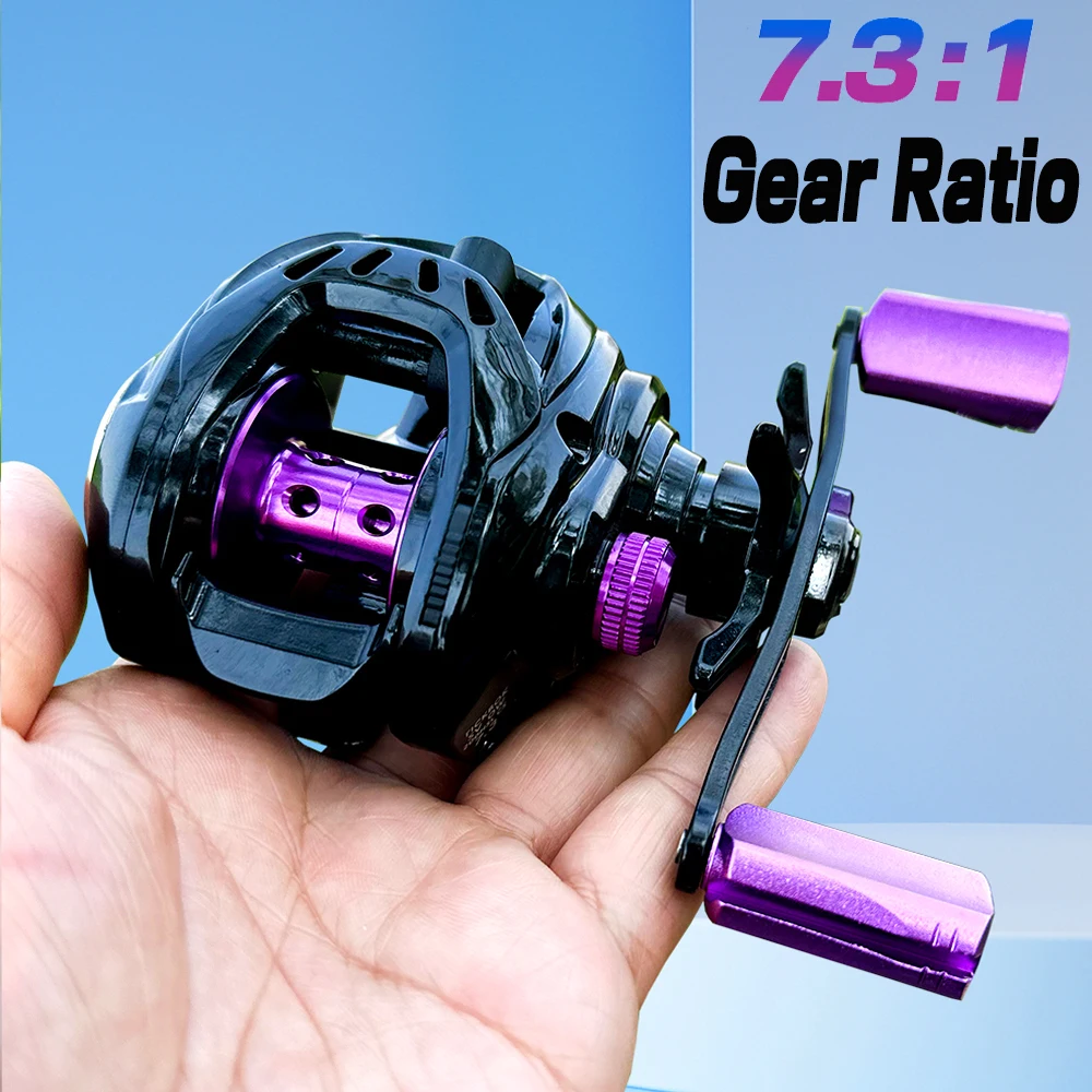

High Quality Left/Right Hand Baitcasting Fishing Reel Metal Spool High-speed 7.3:1Wheel Long Cast Lure Fishing Reel8Kg Max Drag