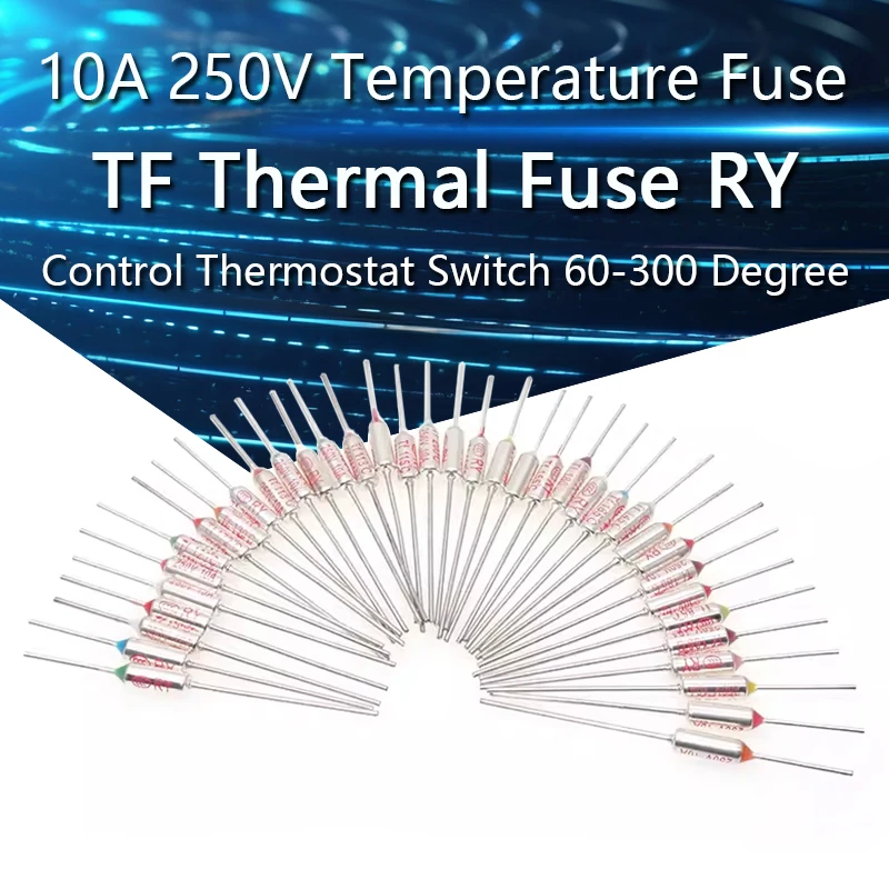 5PCS TF Thermal Fuse RY 10A 15A 250V Temperature Fuse Temperature Control Thermostat Switch 120 142 155 172 216 240 280 Degree