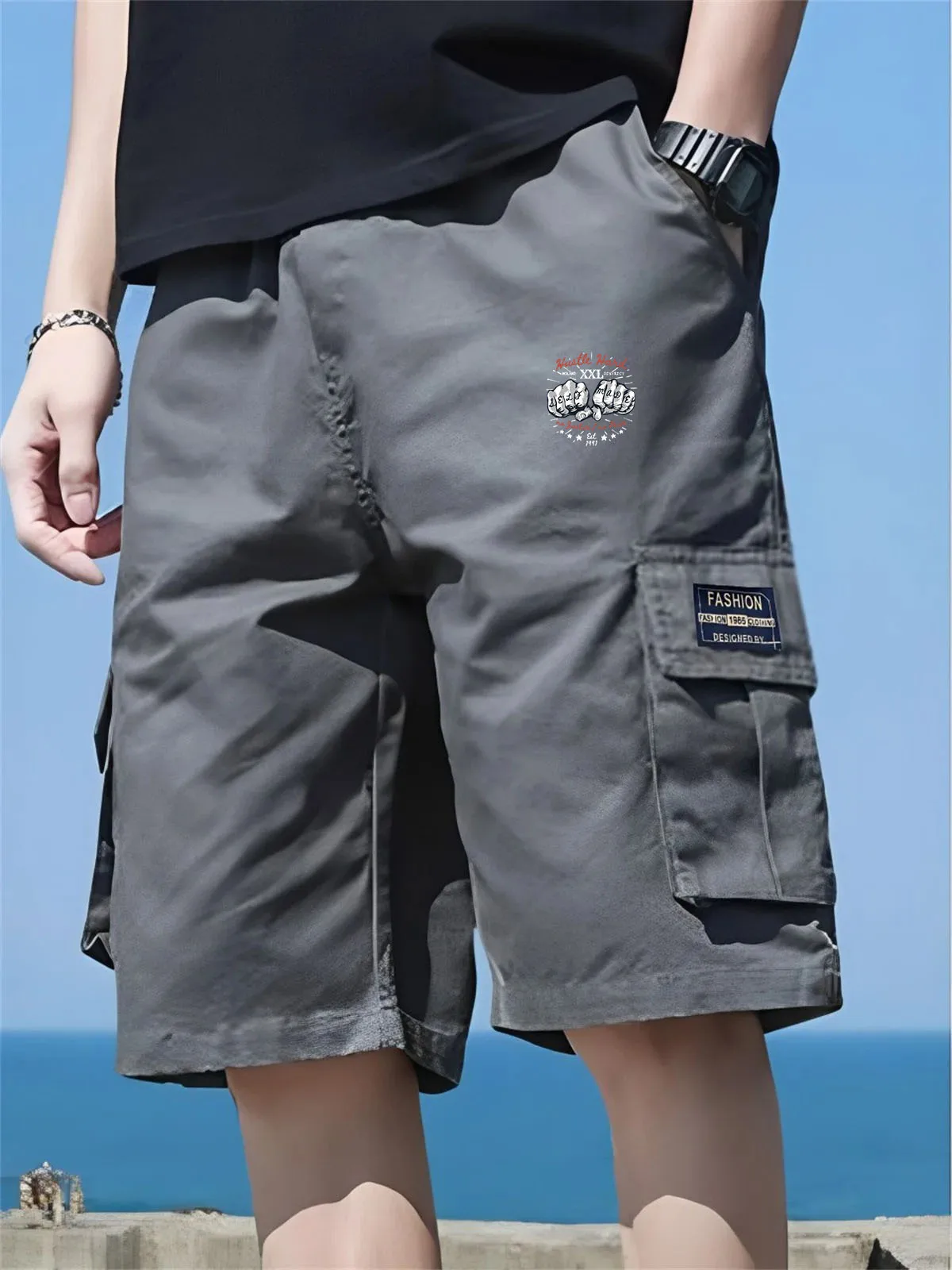 Pantalones Cortos Cargo para Hombre y Mujer, Multibolsillos, Verano, Jacquard, Minimalistas, Casuales, Holgados, Deportivos, para Playa