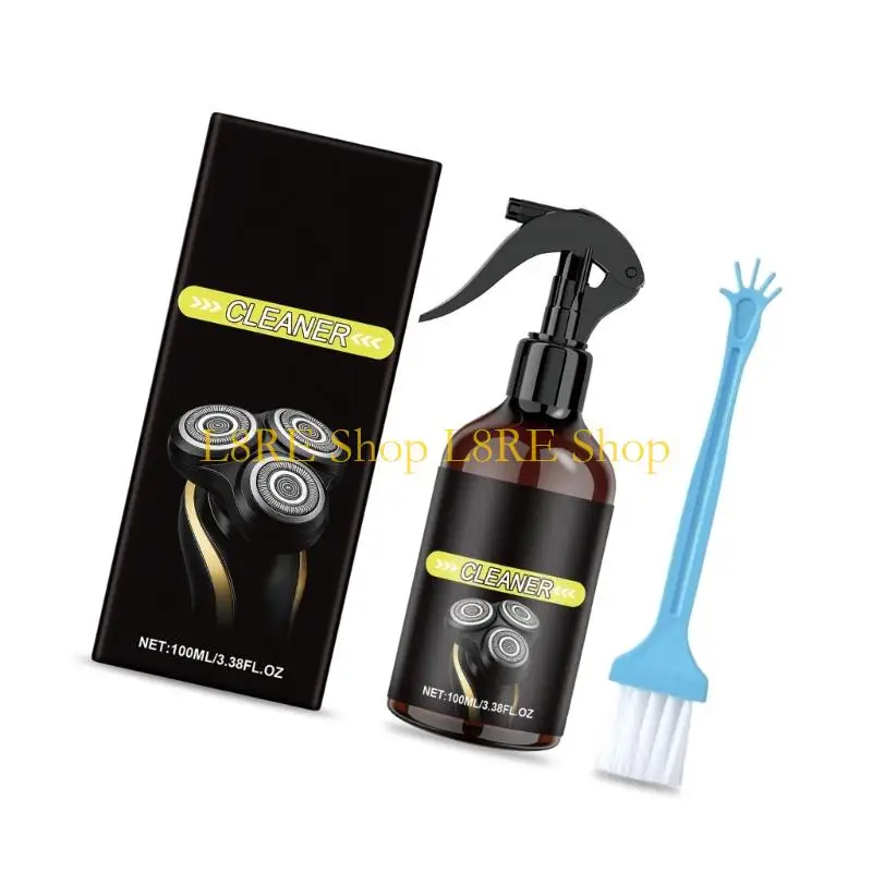 L8RE Electric Shaver Cleaning Solution Lubricating Rust Prevention with Brush