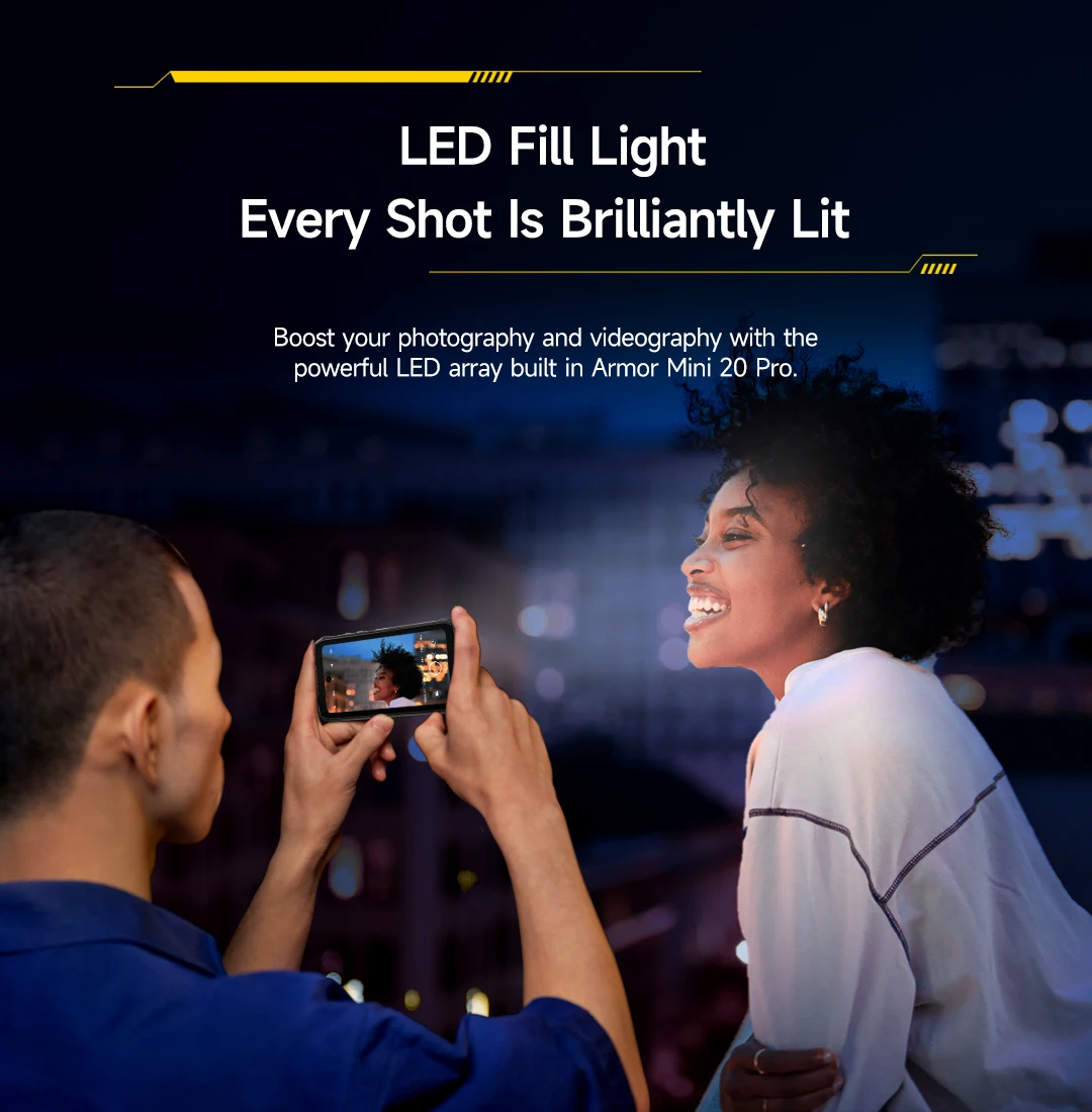 Ulefone Armor Mini 20 Pro 4.7" Rugged Phone 5G Smartphone Android 14 6200mAh 16GB(8+8) 256GB 64MP Night Vision 33W Fast Charge