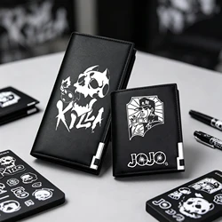 JoJo's Bizarre Adventure Anime Short Wallets Cartoon ID Card Holder Pu Leather Kujo Jotaro Men Money Bag Boys Boys Change Purses
