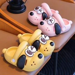 Summer Aged 1-5 Children's Slippers Cute Cartoon Puppy Sandals For Boys Girl Flip Flops Non-Slip Toddler Home Kids Garden Shoes